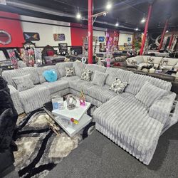 Grey Corduroy Power reclining 4pc Sectional $40 Dollars Down If Finance Take It Home Today 