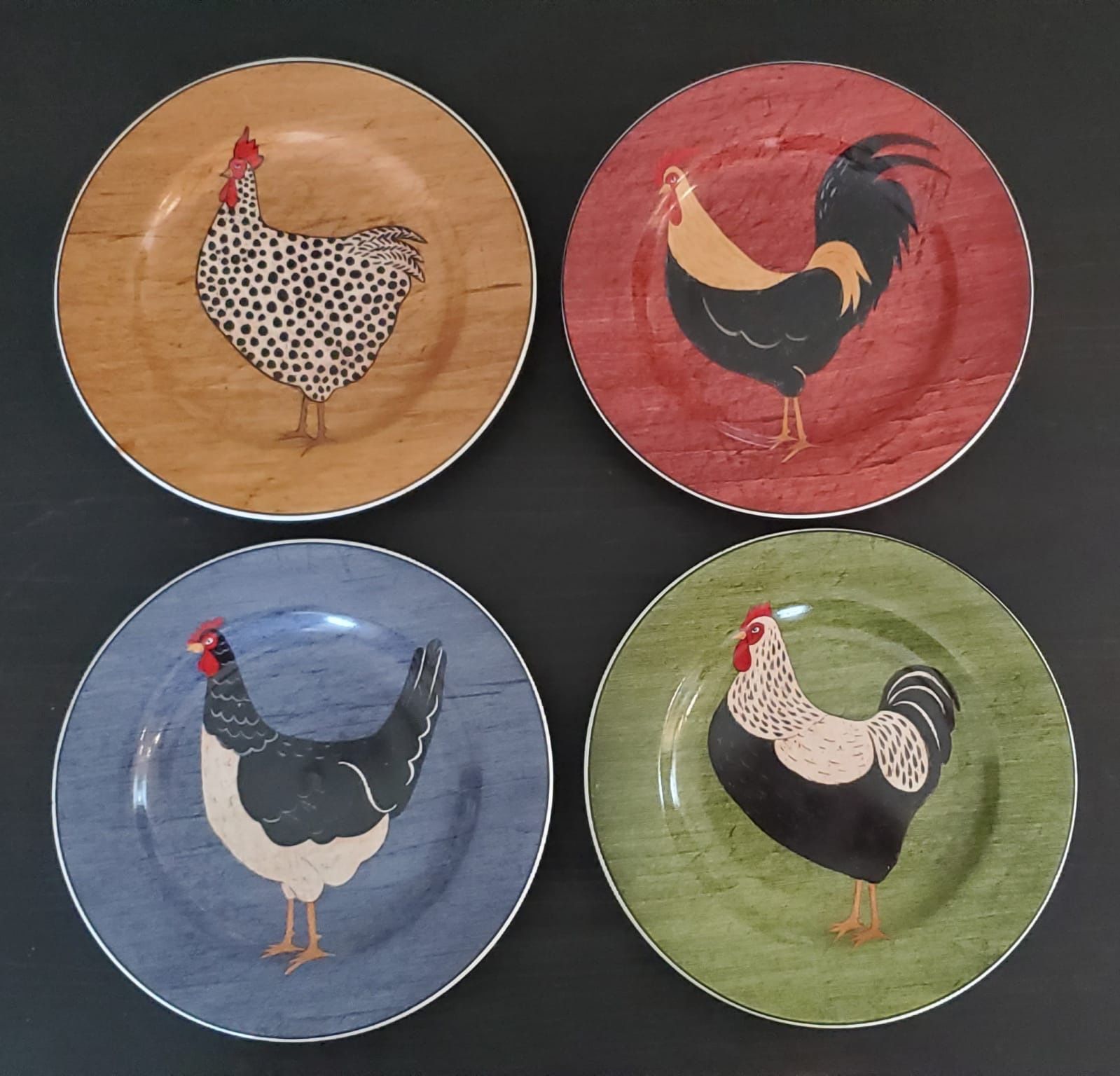 Warren Kimble Rooster Plate Set by Sakura