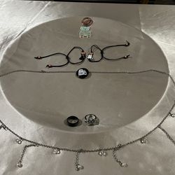 2 Rings Size 9, 1 Pin, 1 Necklace, 2 Bracelets, 1 Key Chain ❗️Firm Price❗️