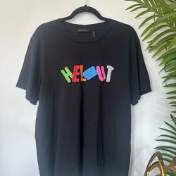 Helmut Lang Graphic Tee – Black (Size XL, Fits L)