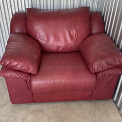 Beautiful Oversized Extra Large Genuine Leather Chair For $85 Delivery Is Included In The Price 