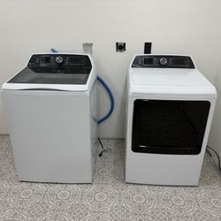 GE Profile White Laundry Pair 