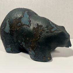 Vintage Tony Evans Raku Ceramic Pottery Bear Sculpture Evans Studio California