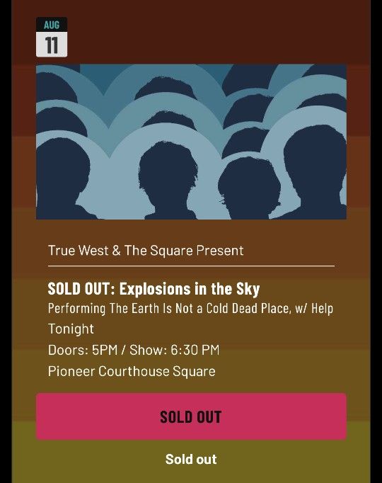 Explosions In The Sky - 1 Ticket