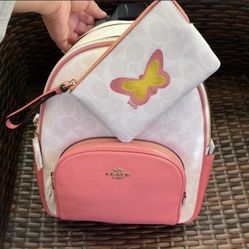 COACH BACKPACK & WRISTLET IN SIGNATURE CANVAS SET