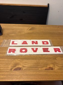 LAND ROVER Gloss Red Front Hood Lettering Emblem Badge Set 3D