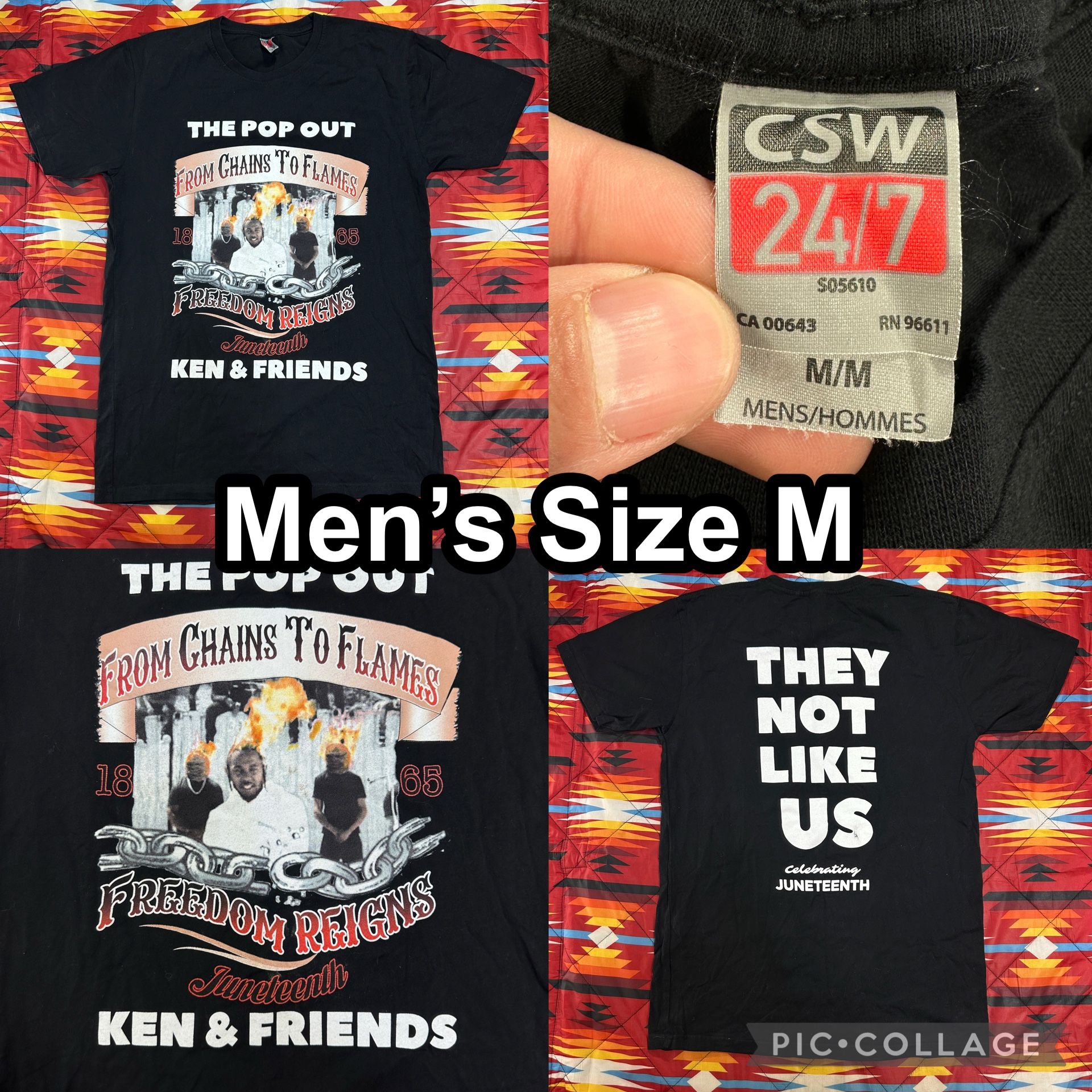 Kendrick Lamar They Not Like Us Black T-Shirt Men's Size Medium The Pop Out