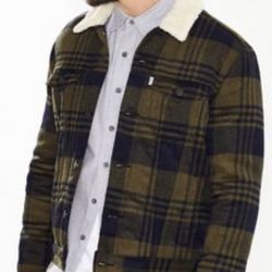 Levi’s Levis Mens Trucker Large Sherpa Jacket Plaid Western Jeans Jean XL Extra Large New NWT Large 