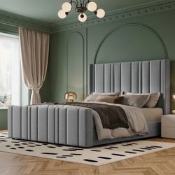 Brand new king size bed frame with a brand new mattress included - same day delivery available - Hablo espanol