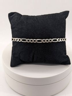 NES Jewelry Inc. 925 Italy Sterling Silver Figaro Link Bracelet 8" 5.848g
