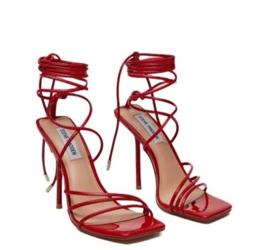 Steve Madden Red Evita Heels Stiletto Shoe 7.5