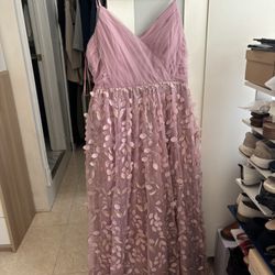 Pink/rose gold sequin prom dress size 15