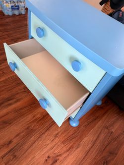 Blue Kids Dresser with Round Knobs