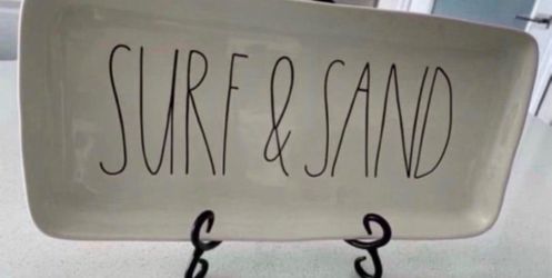 NEW RAE DUNN 2017 SURF & SAND PLATTER (STAND NOT INCLUDED)