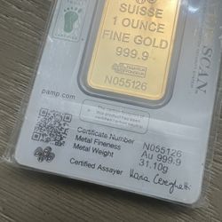 Pamp 1oz Gold bar