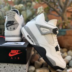 Jordan Retro 4 White Cement Sizes 8.5-12 Men & 5.5y-7y