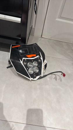 KTM number plate with Baja designs squadron pro