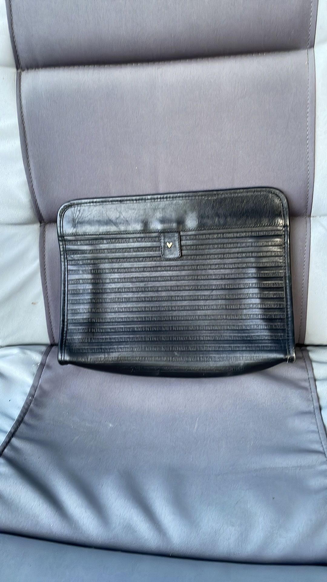 Mario Valentino Clutch Bag V Mark Leather Authentic