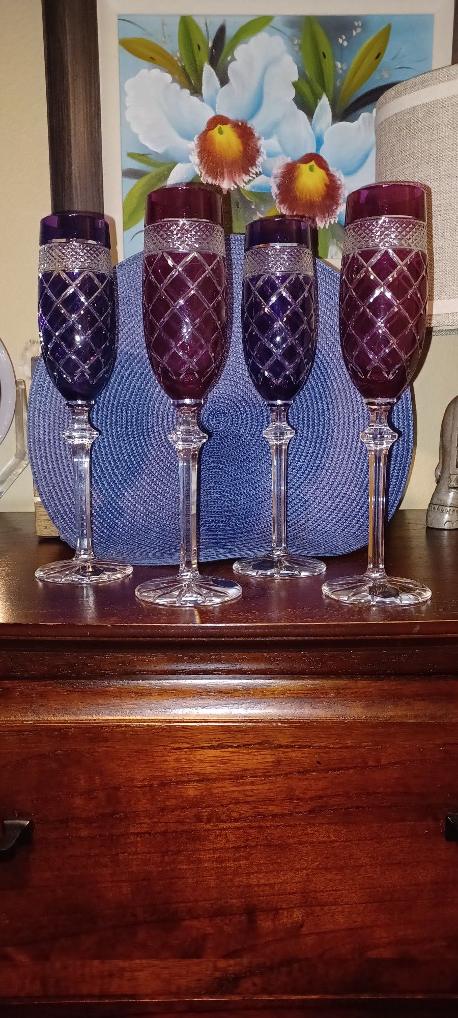 Julia 24% Lead Crystal Champagne Flutes