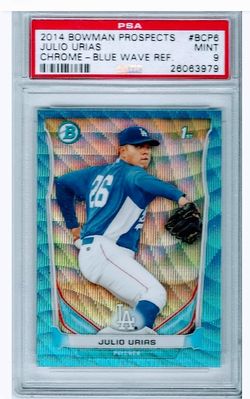 2014 Julio Urias Bowman Chrome Prospects Blue Wave Refractor #BCP6 Rookie $ Or Best Offer $