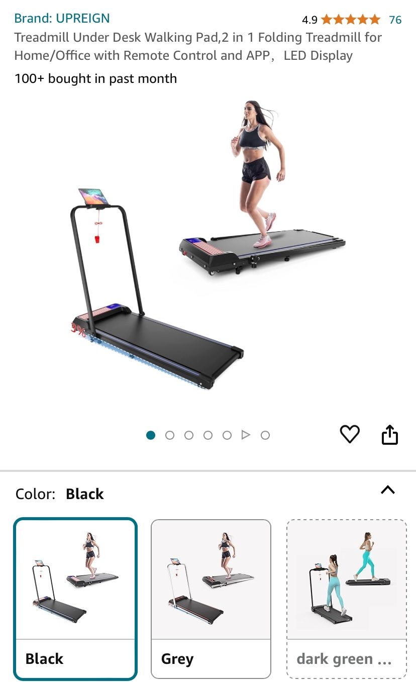 (Brand New) Under Desk Walking Mat Treadmill, 2 in 1 Folding Treadmill for Home/Office with Remote Control and APP, LED Display