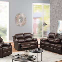 Brown Recliner 3 PC , Delivery Available Same Day 