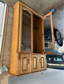 Oak Rifle Cabinet Safe with Locks