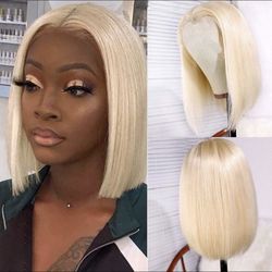 Blonde Lace Frontal Wig Human Hair Bob