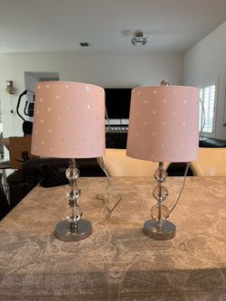 Pink Polka Dot Table Lamps
