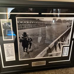 Secretariat’s Belmont Triple Crown Win. Autographed by Jockey Ron Turcott