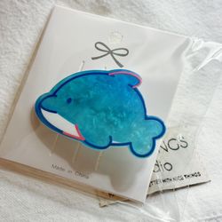 Cute blue dolphin hair clip