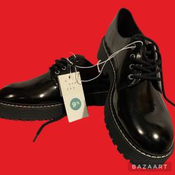 SZ 9.5 patent Leather Lace Up Oxfords a new day NWT