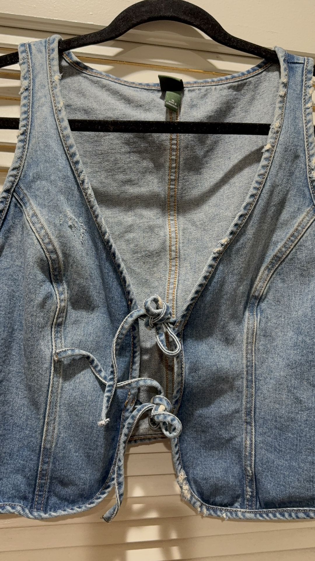 Denim Tie Vest Size Extra Large