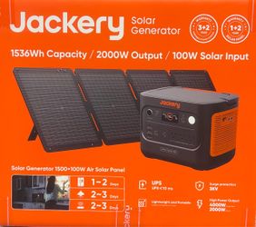 Jackery Solar Generator 1500 with 100W Solar Panel