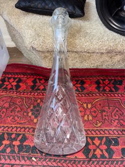 Vintage Cut Crystal Glass Decanter & Bud Vase Set – 2 Pieces