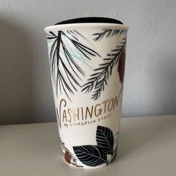New Starbucks Washington State Local Collection Double Wall Ceramic Traveler Mug 12 oz