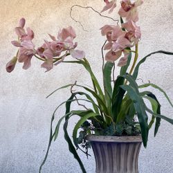 Artificial Orchids with Vase