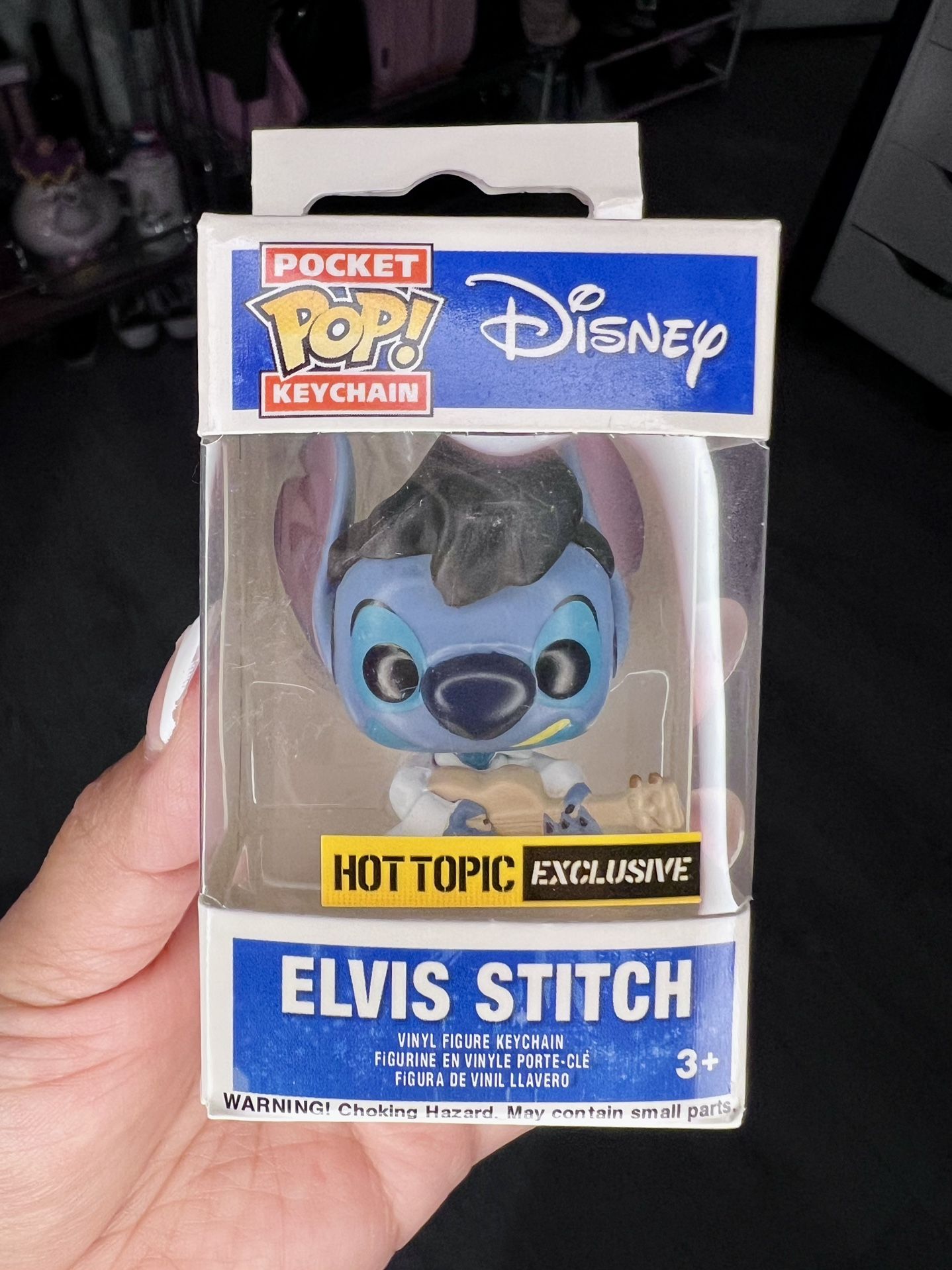 Disney Elvis Stitch Pocket Funko POP Keychain Hot Topic Exclusive