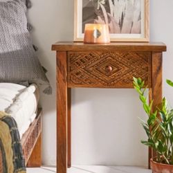 Urban Outfitters Amira Carved Wood Nightstand  (out of stock)