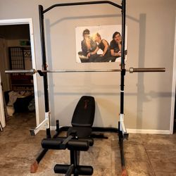 Weight Rack With Barbell/Bench/accesories 
