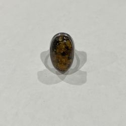 Sterling Amber Ring 