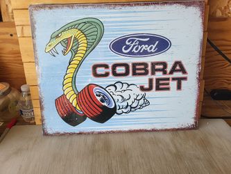 Ford Cobra Jet Vintage-Style Tin Sign 13"x16"