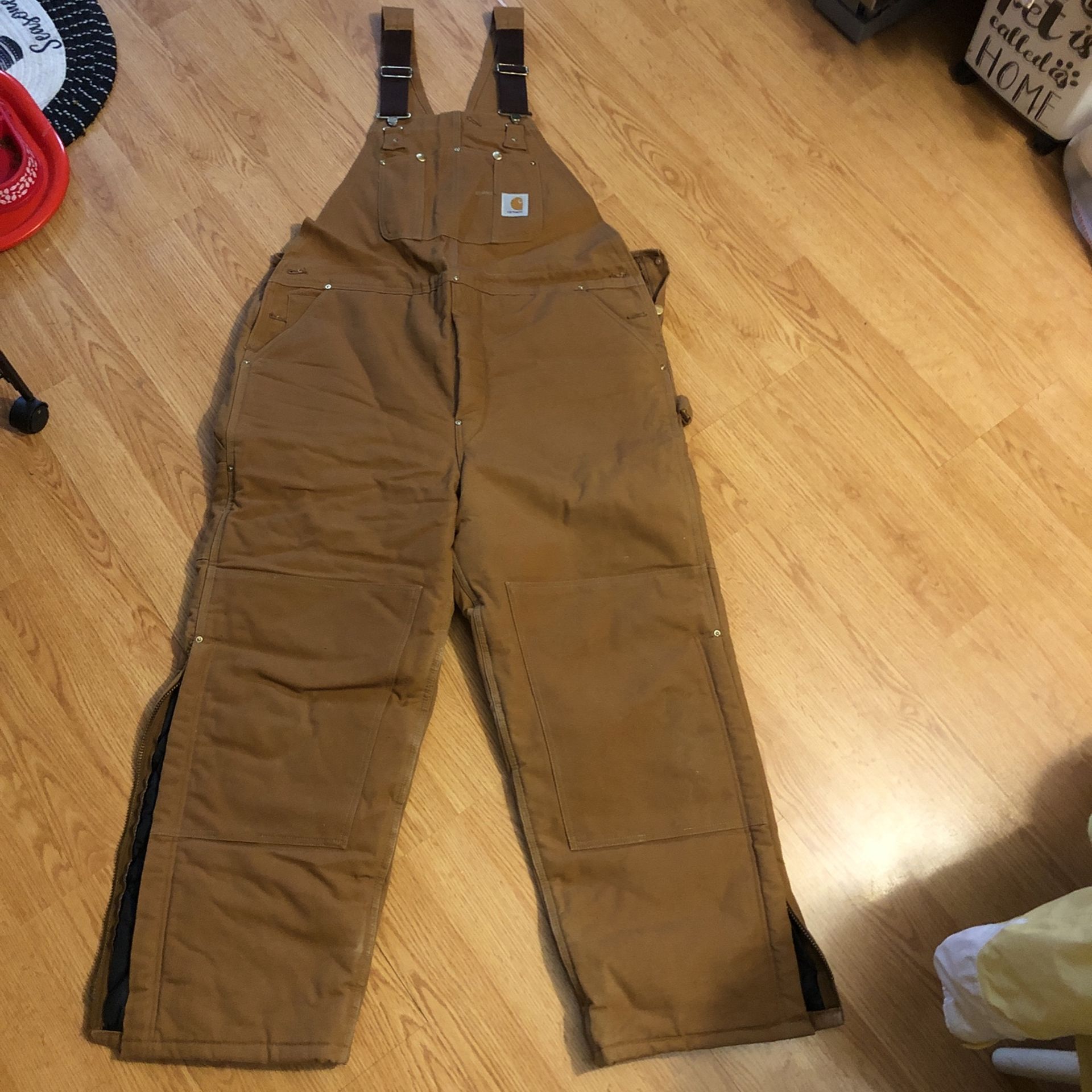 Carhartt Double Knee Bibs Size 42 X 30
