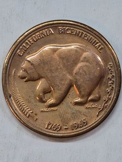 California Bicentennial Commemorative Medal  1(contact info removed)  Unc Gem