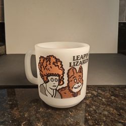 Vtg. 1975 Little Orphan Annie Glasbake Milk Glass Coffee Mug 