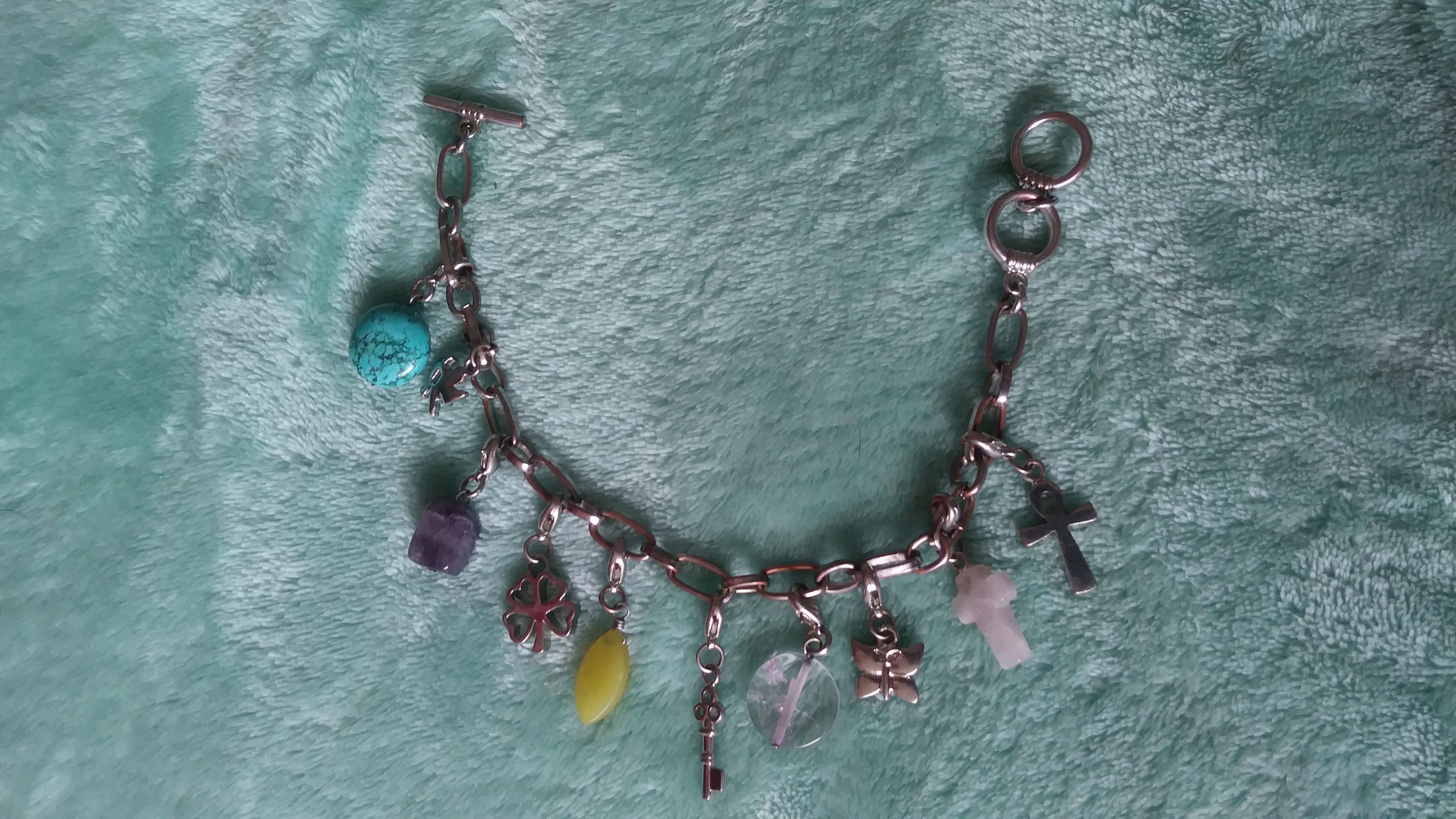 Silver plated lucky charms bracelet