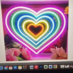 Heart Neon Sign Love Heart Shaped Led Light Sign