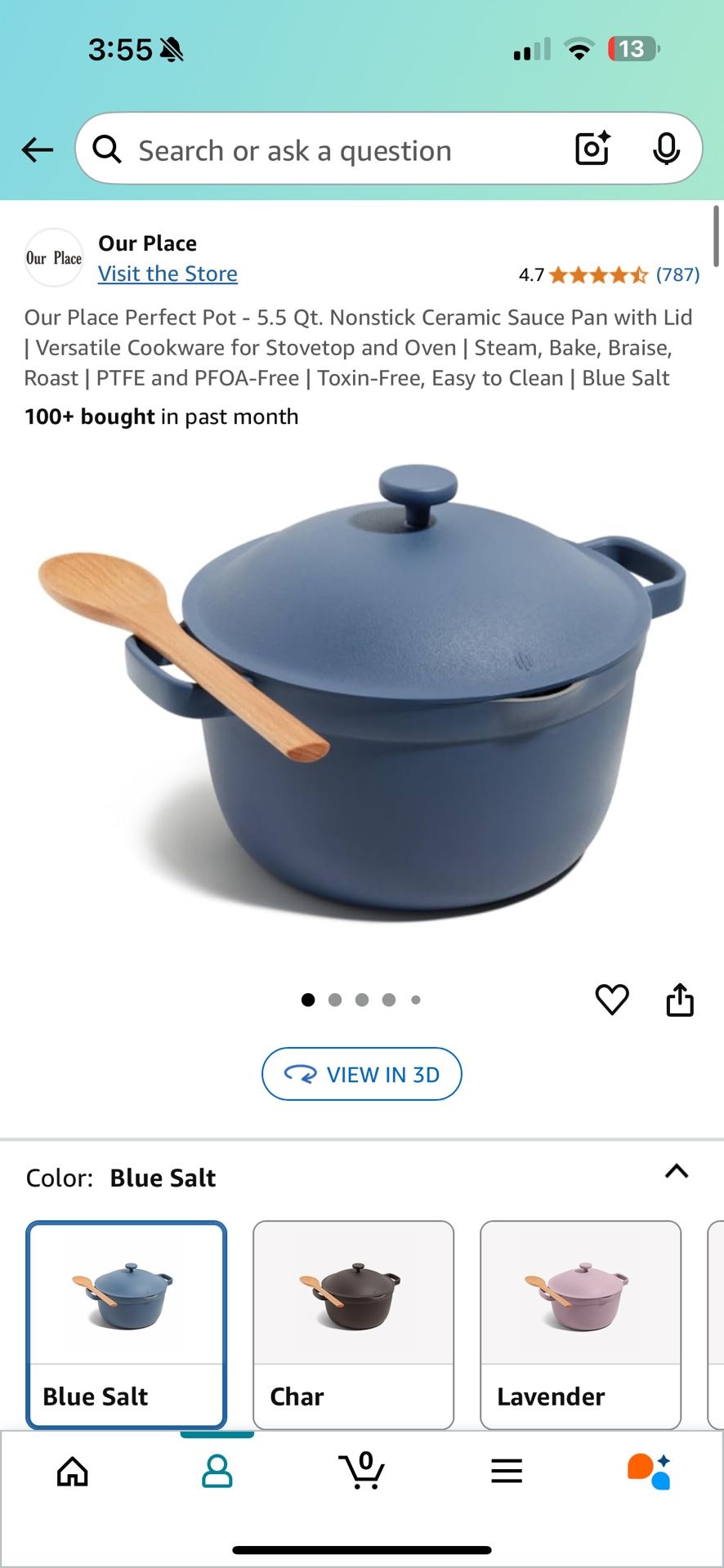 Non Stick Ceramic 5.5 Qt Pot