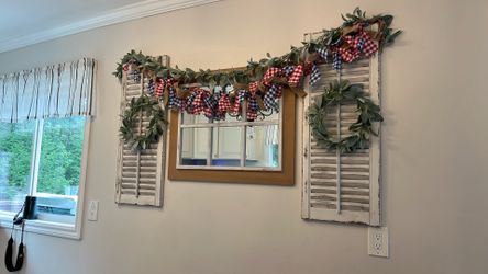Farmhouse Shutter Decor and Mirror (Great condition!)