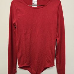 Adult XS Long Sleeve Red Bodysuit